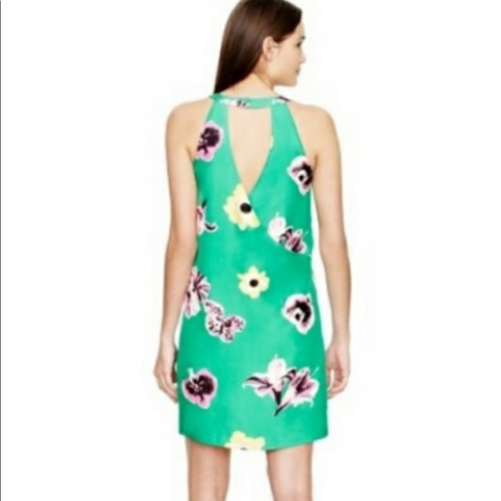 Jcrew silk floral halter dress size 0, like new - Picture 2 of 5